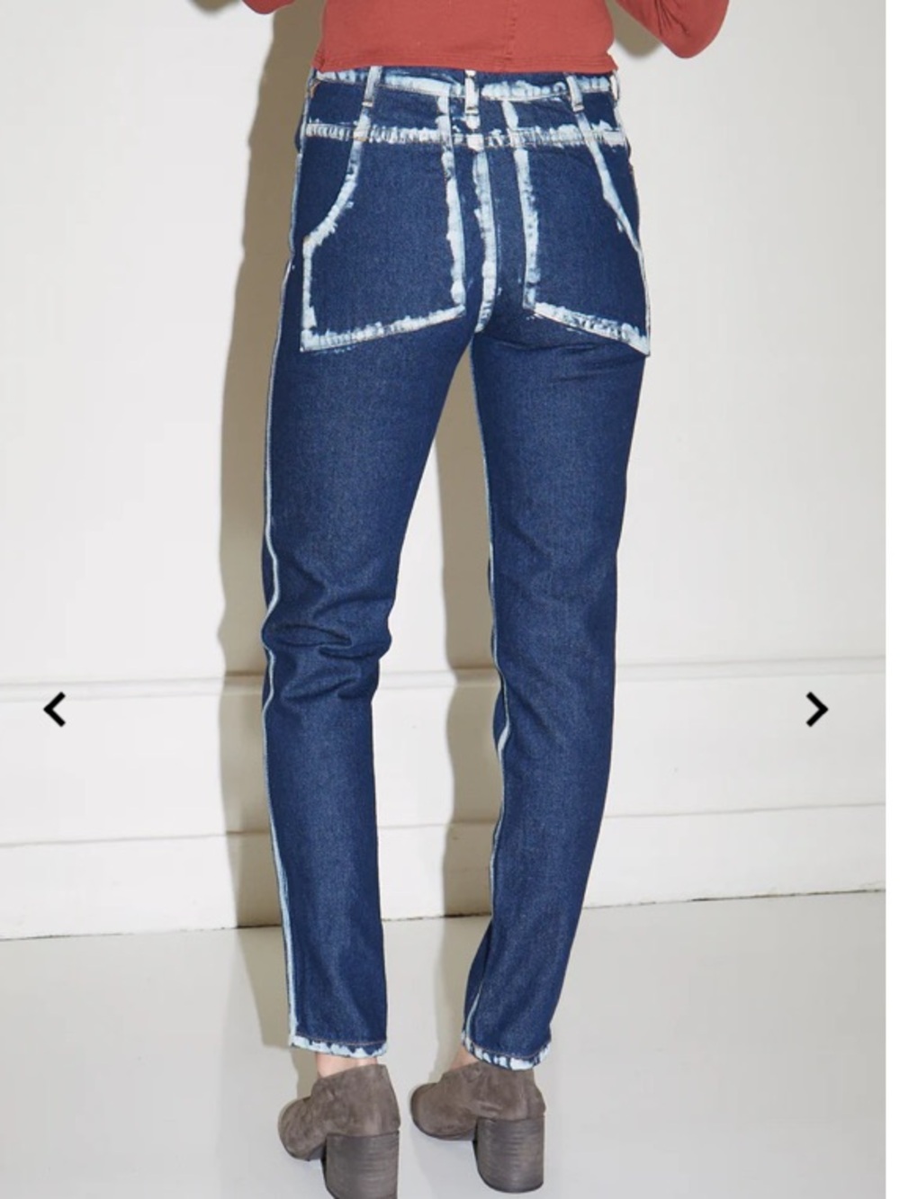 Eckhaus Latta Slim Straight Seam Painted El Jeans Womens 28